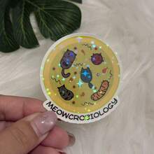 "Meowcrobiology" Sticker- Cute And Whimsical Vinyl Sticker With Cat- Microbe Designs For Laptops, Notebooks, Water Bottles, Study Desks, Cat- Lover Spaces, And Science- Humor Zones| Great For Cat Enthusiasts, Microbiology Fans, Students - Star Film - View 10