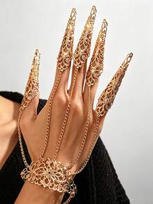 European & American Bohemian Exotic Versatile Casual Medieval Finger Chain - Gold - View 4