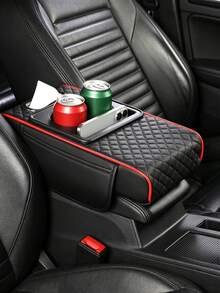 1pc/4pcs Car Armrest Storage Box With Cup Holder, PU Leather Center Console Armrest Pad, Multi-Functional Car Storage Box With Tissue Box And Phone Slot, Universal Car Armrest Pad, Suitable For Most Car Models, Can Store Drinks And Small Items - Multicolor - View 15
