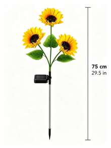1/2/4PCS Yellow Sunflower Solar Stake Light, 3‑Head LED Flower Landscape Lamp, Waterproof Solar Powered Pathway Light, Outdoor Decor For Garden, Lawn, Pond, Yard, Holiday Party Decoration - Multicolor - View 9