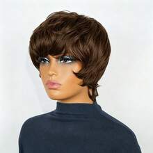 Short Straight Human Hair Wig 6inch 150% Density Wigs For Women Brazilian Remy Layered Hair Wig For Daily Wear Full Machine Made Wig 1B Color With 4# Color - Multicolor - View 12