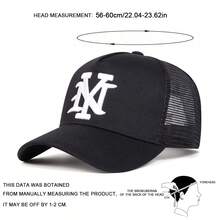 1pc Men's NY Letter Embroidered Baseball Cap, Fashion Sports Trucker Hat, Outdoor Sun Protection Casual Mesh Cap For Spring/Autumn Travel, Beach Vacation - Multicolor - View 2