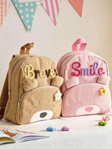 School Bag With Bear Face, Cute Birthday Gift, Back To School Season, Gift For Girls And Boys, Personalized Gift - Multicolor - View 4