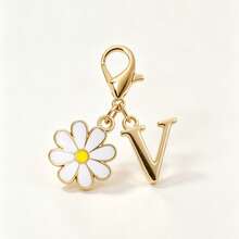 Daisy Initial Letter Keychain, A-Z Alphabet Charm Key Ring, Personalized Gift For Backpack & Car Keys - Multicolor - View 10