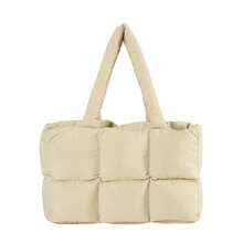 1pc Personalized Customized Cloud Quilted Tote Bag, Large Capacity Quilted Shoulder Handbag, Suitable For Daily Use, Perfect Customized Gift For Women - Multicolor - View 12