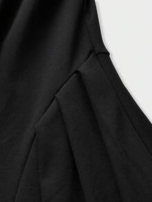 Women Off Shoulder Midi Dress Flared Hem Elegant Fall Apparel For Cocktail Party Evening Outfits - Black - View 11