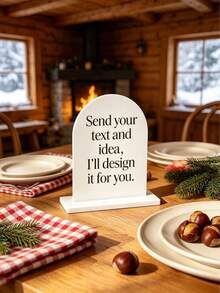 1pc Custom Acrylic Arch Sign,Custom Table Sign With Stand,Business Display,QR Code Logo Sign,Minimalist Decor,Wedding,Christmas,Special Occasions - Multicolor - View 3