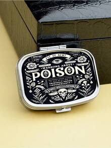 Poison Spirit Floral Pattern Metal Pill Box, Portable Medicine Storage Box, Medicine Vitamin Storage Organizer, Travel Pocket Pill Holder,Suitable For Pocket And Wallet, Unique Travel Gift, Pocket Pill Box | Retro Style | Embossed Metal Cover ﻿ ﻿ - Multicolor - View 5
