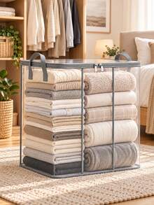 Kotak Penyimpanan Lipat dengan Pegangan, Kotak Penyimpanan dengan Resleting, Cocok untuk Perlengkapan Tidur, Pakaian, Selimut, Ideal untuk Kamar Tidur di Rumah, Kamar Asrama, Juga Sebagai Keranjang Cucian, Dekorasi Kamar Tidur, Kotak Penyimpanan untuk Kembali ke Sekolah - MultiWarna - View 9