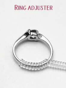 Transparent Invisible Ring, Small Size, Comes With Multi-Functional Transparent Ring Adjustment Tool. The Ring Is Made Of Elastic Material, And The Size Can Be Adjusted By Spring Wire Winding. Multiple Sizes Fit Different Ring Shapes And Styles, Preventing The Ring From Slipping Off. - Transparent - View 3