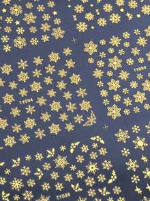 3D Gold Snowflake Christmas Nail Stickers 1 Sheet 12 Different Snowflake Designs Metal Gold Snowflake Nail Decals Winter Christmas Self-Adhesive Nail Art Decoration Home DIY Easy To Use - Gold - View 7