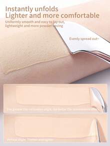 INYUSUN 1pc 2-In-1 Foundation Brush With Scraper, Curved Flat Foundation Brush, Fish Tail Foundation Brush - Light Grey - View 4