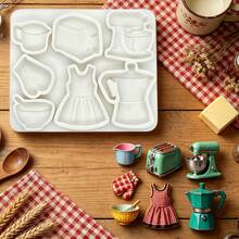 Mini Stacked Bookshelf Silicone Mold, Toaster Oven Kitchen Mixer Measuring Cup Fondant Mold, Practical Kitchen Baking Supplies, DIY Chocolate Cupcake Topping Gum, Resin Clay Soap - View 2