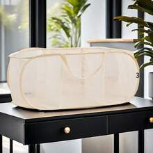 Classic 3-Compartment Horizontal Laundry Basket, Multi-Functional Clothing Storage Basket, Multi-Scenario Ironing And Laundry Basket, Clothing Storage Basket, Miscellaneous Storage Basket, Suitable For Home, Living Room, Laundry - View 9