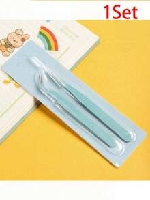 1 Set 2pcs Stainless Steel Tweezers Set, Straight And Curved Handle Eyelash Tweezers Set, Tweezers Can Be Used For Scrapbooking, Stickers, Washi Tape, Multi-Functional Stationery DIY, Old Magazines, Photo Albums, School Supplies, Macaron Hand Tools Cooka Tweezers, Suitable For Stickers, Scrapbooking, Eyelashes, Jewelry Making, Model Making - A - View 14