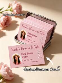 20/200/500/1000pcs Customized Business Cards, Personalized Full Color Logo/Photo/Design Card Printing, Suitable For Small Business, Office, Corporate Marketing Identity Cards, Trade Show Company Advertising Materials, Christmas, Special Occasions - Multicolor - View 2