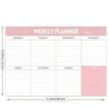 Weekly Planner Notepad To-Do List Memo Pad, 50 Tear-Off Sheets, Home & Office Weekly Calendar Desk Memo Pad, Maximize Efficiency, 8.26 X 11.2 Inches 28.5 X 21 Centimeters - Pink - View 3
