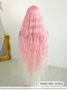 7JHH WIGS Halloween Extra Long Grey Cosplay Wig For Women 44 Inch Wavy Wig With Bangs, Fluffy Synthetic Heat-Resistant Costume Wig For Cosplay Wear,Party Carnival Festivals Use( Pink, Green, Red ) - Multicolor - View 4