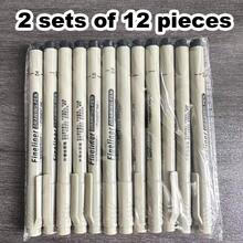 12pcs Drawing Pen Set, Black Ink, Fine Liner Pens Suitable For Sketching, Cartoon Drawing, And Art Illustration, Back To School - Multicolor - View 10