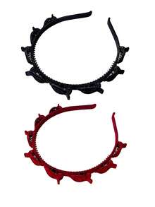 3/2/1pc Set Flocked Woven Hair Clips, 3 Colors, Perfect For Styling Side Bangs And Flyaways, Hair Clip And Headband Combination, Headband, Hair Hoop - Multicolor - View 11