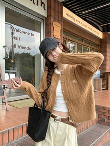 Women Cardigans - Camel - View 7