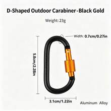 6 buah Carabiner Panjat Tebing Luar Ruangan Kait Cepat Bentuk D Pengunci Paduan Aluminium Ekstra Kuat Kokoh Gantungan Kunci Mur Klip Ransel Botol Air - View 2