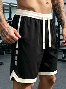 Herrshorts för utomhussporter, 5 tum långa, lämpliga för dagligt bruk, mångsidiga för sport och fitness - Svart - Visa 1