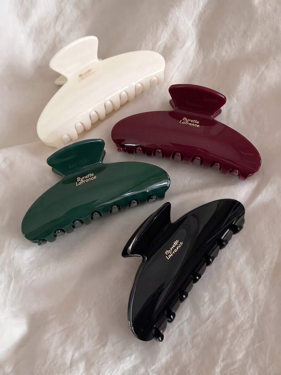 1/3/4pcs Women's Lightweight Plastic Hair Clips Fashion Minimalist Style Solid Color Hair Claws Suitable For Daily Commute Matching Hair Accessories - Multicolor - View 1