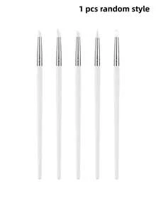 5pcs Silicone Nail Art & Pottery Tools Brush Set With Practical Wooden Handle, Creative Handmade Brushes - Multicolor - View 14