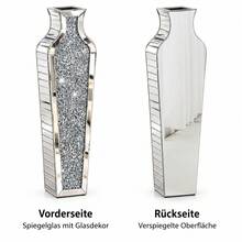 Mirrored Floor Vase 68 Cm, Silver, Crystal Decor For Dried Flowers - Silver - View 5