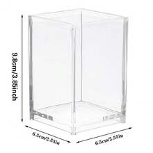 Simple Multifunctional Acrylic Pen Holder Square Clear Acrylic Pen Organizer Storage Case For Pencils Markers Pens Perfect For Offices Home Offices Classrooms Back To School Season Initial Name 26 Letters Pattern - Transparent 1 - View 2