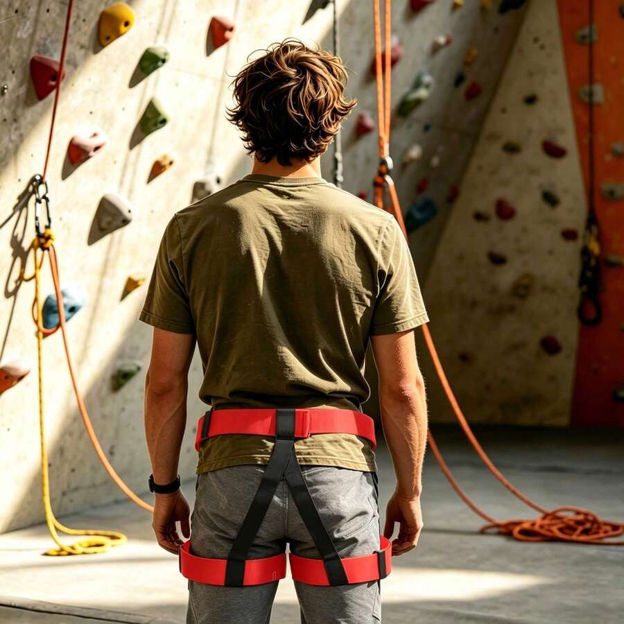 Climbing Harness Half-Body Harness Rock Climbing And Mountaineering Safety Strap - Red - View 1