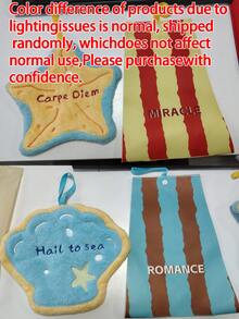 1pc Hanging Tissue Box, Starfish & Seashell Dual-Use Removable Squishy Plush Tissue Holder, Dopamine Color Pattern Decor, Soft Fluffy Fabric, All Season, Coastal Style For Adults, Bathroom Kitchen Bedroom Apartment Home Daily Storage Use - Multicolor - View 12