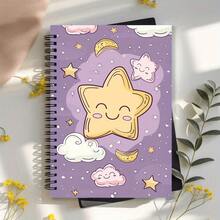 A5 Size Star Spiral Notebook - Ruled Inner Pages, College Ruled Notepad, Made Of High-Quality Paper, Convenient For Note-Taking, Learning And Creative Writing - Perfect For Students And Professionals - Minimalist - View 4