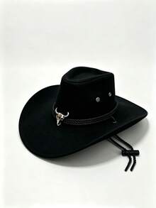 1pc Unisex Western Cowboy Hat, Sun Protection Jazz Hat, Suitable For All Seasons, Ideal For Outdoor Activities, Horse Riding, Gatherings And Photography. Foldable And Easy To Carry. - Multicolor - View 2