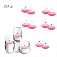 150/100/50/20/10/1pc Aromatherapy Floating Candles, Suitable For Wedding, Hotel, Birthday, Party Decoration, Floating Candles, Tea Lights, Romantic Wedding Candles, Round Table Centerpiece Decoration Candles - Floating Pink Candle - View 16