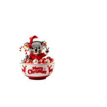 8pcs/16pcs Set Christmas Koala Wooden Hanging Ornaments, Cute Koala Sitting In Different Christmas Bowls, Cross-Border New Wooden Crafts, In-Stock Koala Design Christmas Tree Hanging Decorations - Multicolor - View 5