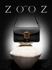 POHO ZOOZ品牌客製化信封式方型單肩包 - 黑色 - 黑色 - 查看 3