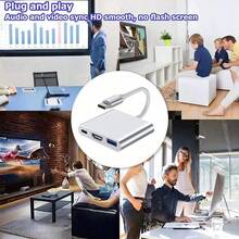 Convertidor de expansión 3 en 1 todo en uno USB-C 3.1 de alta velocidad | Transferencia de alta velocidad USB-C 3.1 + Plug & Play totalmente compatible con Apple serie 15/16/17 + S23 Ultra + computadora de escritorio y portátil | Conector de expansión digital esencial 3C de modo dual para oficina y proyección de entretenimiento - Multicolor - Ver 6