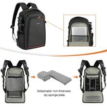 PULUZ Tas Ransel Portabel Luar Ruangan Tahan Air dan Gores, Tas Kamera PTZ Stabilizer Genggam, Dengan Penutup Hujan, Cocok Untuk Kamera Digital, Ronin-SC/Ronin-S (Hitam) - View 6