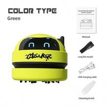 TOUCHBeauty Cute Robot Mini Desktop Vacuum Cleaner, One-Touch Start, 360° No Blind Spots, USB Rechargeable, Desktop Dust Remover, Suitable For Eraser Crumbs, Paper Scraps, Keyboard Cleaning, Student Study Desk Tool - A - View 10