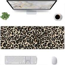 Leopard Print Extra Large Mouse Pad, Non-Slip, Reinforced Edge, Thickened Desk Mat, Suitable For Office And Gaming Keyboard Use - View 1