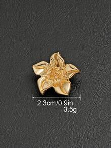 7PCS Flower Shape Metal Buttons 5-Petal Lily Embossed Buttons For Coat Suit Blazer - Multicolor - View 15