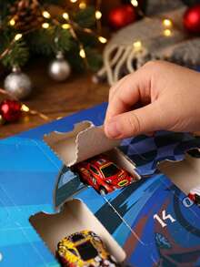 2026 Christmas Advent Calendar Blind Box Toy Cars, 24 Days Countdown Surprise Mini Racing Vehicles Playset, Xmas Holiday Party Favors Birthday Gift For Kids Boys Age 3+ - Multicolor - View 3