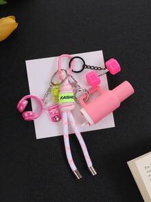 1P Fitness Keychain, Mini Water Bottle/Hammer/Earphone Hanger Keychain, Bag Hanger, Car Keychain, Gift For Friends - Multicolor - View 4