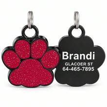 Personalized Glow-In-The-Dark Pet ID Tag, Custom Engraved Paw Print Dog & Cat Collar Pendant With Name And Phone Number, Multiple Colors - Multicolor - View 12