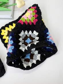 1pc Women's Handmade Y2K Cat Ear Knitted Hat, Cool Punk Style Handmade Hat, Suitable For Daily Street Wear And Parties - Multicolor - View 6