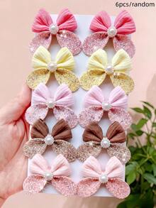 2/6/10pcs/Set Shiny Rabbit Ear Bow Hair Clips, Cute Sweet Hair Accessories - Suitable For Girls And Women, Applicable For Daily Wear And Vacation - Multicolor - View 14