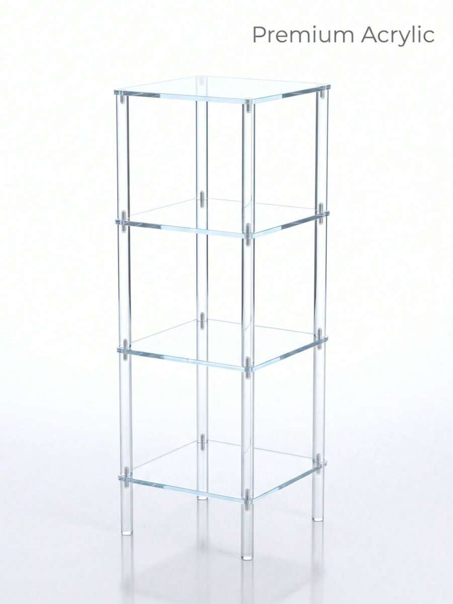 1PC Acrylic Multi-Layer Transparent Display Stand, Suitable For Collectibles, Jewelry, Crafts, Perfume, Cosmetics, Organizer, Room Decor, Room Organization, Home, Indoor, Holiday Decoration, Home Storage, Transparent Multi-Layer Storage Rack