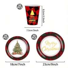 Christmas Disposable Tableware Set,Perfect Decorations For Christmas Party, Picnic, Camping, Gathering And Events - B - View 10